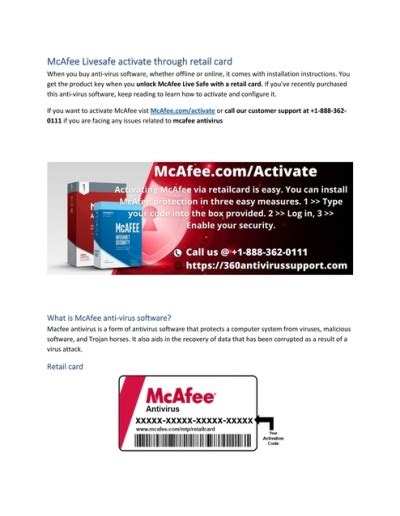 activate mcafee live safe retail card